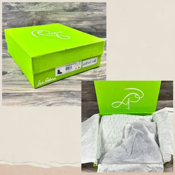 NIB Sam Edelman Nolynn 8M Black Leather Buckle Short Riding Ankle Boots Booties - Picture 5 of 12